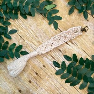 3/$10!💎Handmade Off-White Boho Macramé Keychain